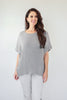 Larosela Silver Fiber Fabric Sleeveless Batwing Jumper