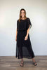 lace look print mesh dress