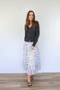Larosela Pleated Dot Chiffon Skirt