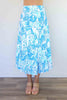 Merric Flower Print Elastic Waist Skirt