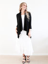 Larosela Ruffle Hem Open Front Cardigan