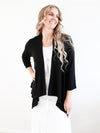 Larosela Ruffle Hem Open Front Cardigan