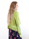 Larosela Ruffle Hem Open Front Cardigan