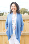 Larosela Ruffle Hem Open Front Cardigan