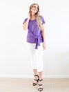 Larosela Super Soft Tie Front At Waist Round Neck Shirt