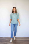 Merric Striped Ruched Top