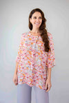 Larosela Round Neck Flower Print Shirt