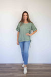 FairyTern 100%Cotton Drawstring Hem Top