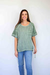 FairyTern 100%Cotton Drawstring Hem Top
