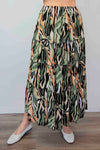 Merric Ruffle Panels Print Skirt
