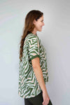 Merric Contrast Collar Print Top