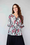 Merric Front Fold Print Top