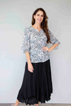 Merric Front Fold Print Top