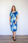 Merric Pleads Elastic Print Dress