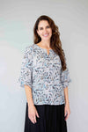 Merric Front Fold Print Top