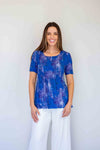 Merric Pleads Elastic Print Top