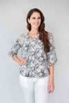 Merric Front Fold Print Top