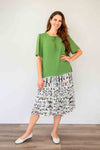 Merric Elastic Waist Crush Pleat Skirt