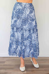 Larosela Ruffle Panels Print Skirt