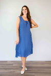 Larosela Tie Neck Ruffle Bottom Sleeveless Dress