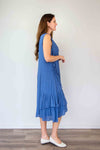 Larosela Tie Neck Ruffle Bottom Sleeveless Dress
