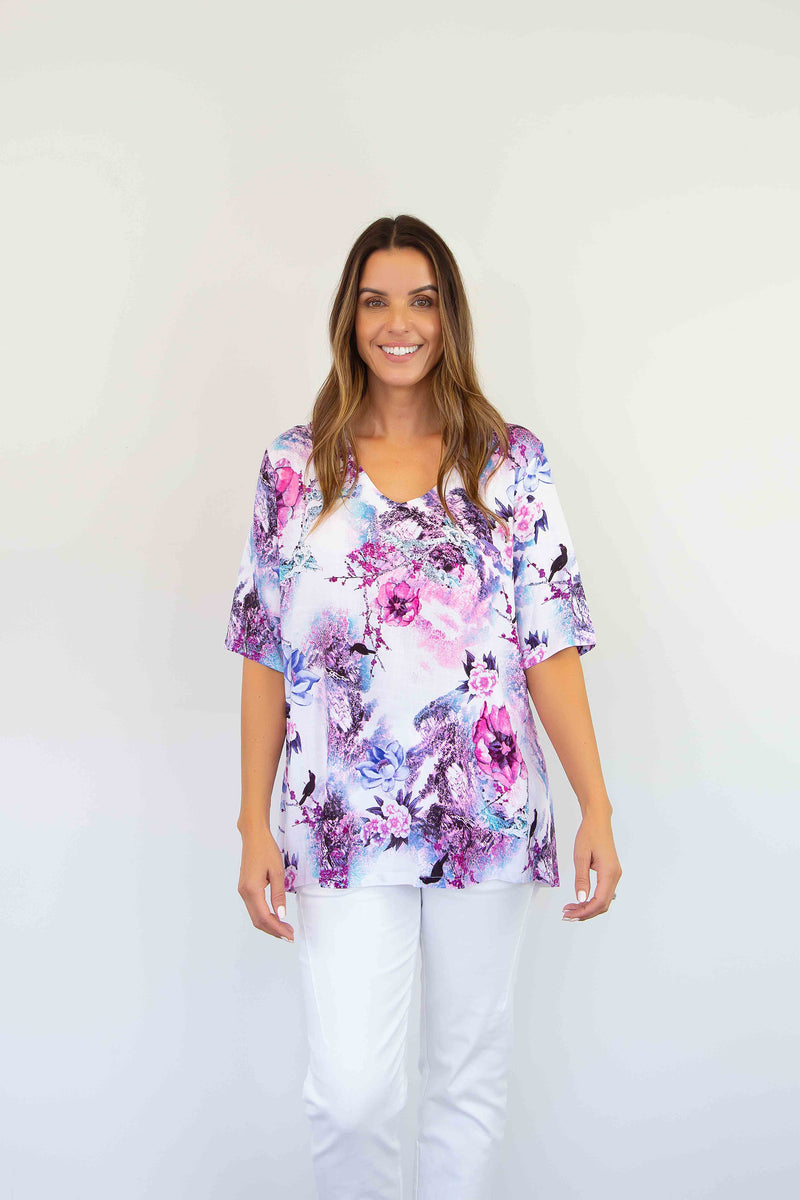 Larosela V-neck Short Sleeve Blouse – Merric