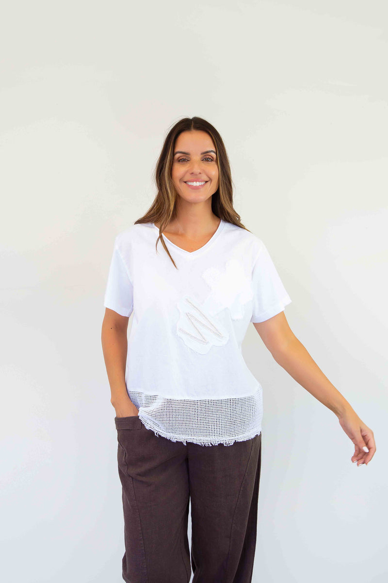 FairyTern Floral Appliqué Top – Merric