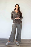 Larosela Knitted Print Button-up Cardigan