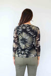 Merric Twist Front Print Mesh Top