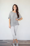 Larosela Silver Fiber Fabric Sleeveless Batwing Jumper
