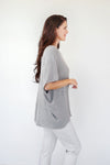 Larosela Silver Fiber Fabric Sleeveless Batwing Jumper
