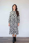 Merric Elastic Neckline and Cuffs with Drawstring Waist Dress