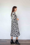 Merric Elastic Neckline and Cuffs with Drawstring Waist Dress