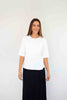 Merric Short-sleeve Bottom-slit 45%Cotton Knitwear