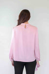 Larosela Satin Shirt with a Flower Brooch