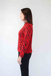 Merric Print Turtle Collar Top