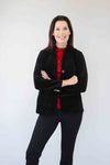Larosela Button Front Velvet Look Jacket