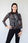 Merric Mesh Print Top