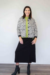 Merric Thick Knit Print Contrast Collar Jacket