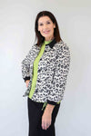 Merric Thick Knit Print Contrast Collar Jacket