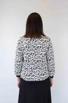 Merric Thick Knit Print Contrast Collar Jacket