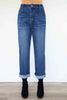Cuffed straight-leg jeans