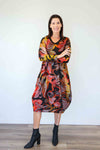 Larosela V-neck Elbow-length Double-Layer Midi Dress