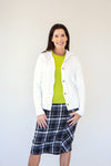 Larosela Checkered Split Hem Pencil Skirt