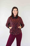 Merric Thick Knit Print Contrast Collar Jacket