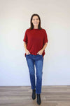Larosela Silver Fiber Fabric Sleeveless Batwing Jumper