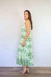 Merric yifeng Floral Ruched Strap Midi Dress