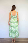 Merric yifeng Floral Ruched Strap Midi Dress