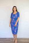 Merric Pleads Elastic Print Dress