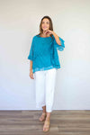 LaroselaLayered Ruffle Cuff Plain Top